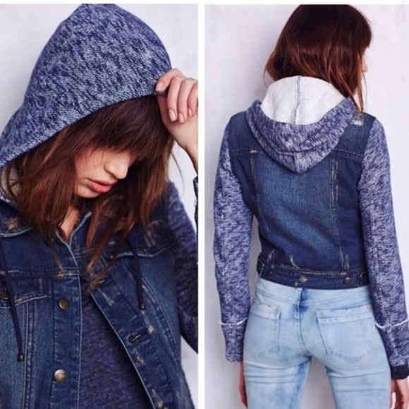 Free People Jean Jacket with Sweatshirt Accents - Picture 8 of 8
